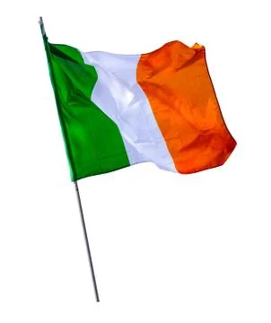Isolated Irish Flagpole Stock-Fotos