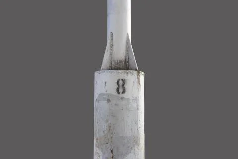Isolated. Iron post with the number 8. Stock Photos
