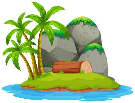 Isolated island on white background Stock Illustration