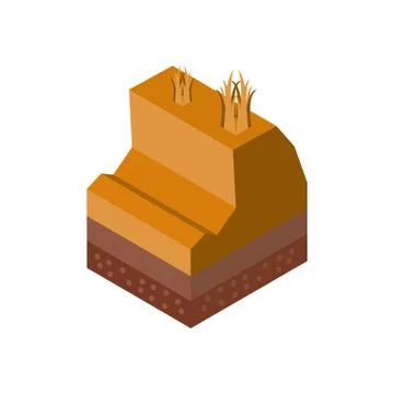 Isolated isometric desert vector design 스톡 일러스트