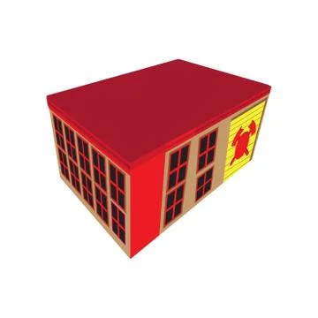 Isolated isometric fire station building icon Ilustración de archivo