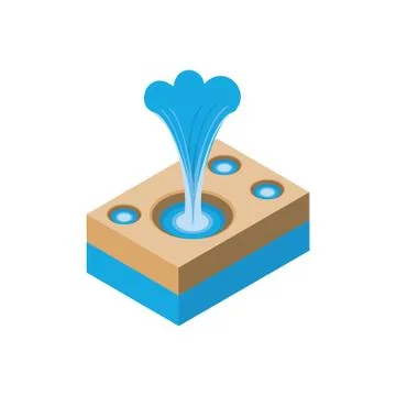 Isolated isometric fountain vector design Ilustración de archivo