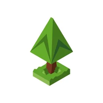 Isolated isometric pine tree vector design Stock Illustration