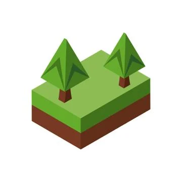 Isolated isometric pine trees vector design Stock Illustration