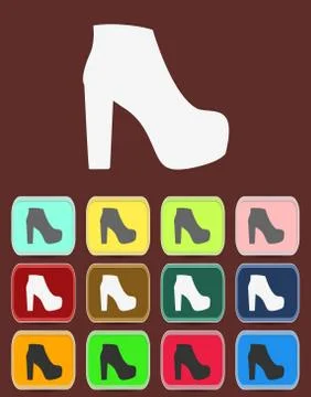 Isolated jackboot with color variations, vector Stock Illustration