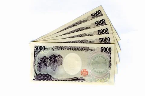 Isolated japanese notes Stock Photos