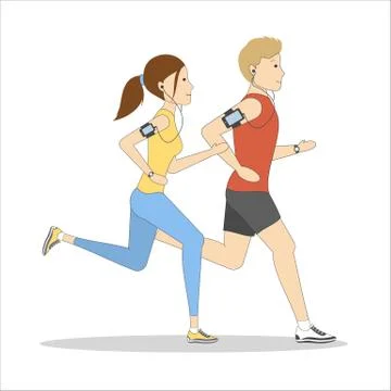 Isolated jogging couple. Ilustração Stock