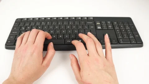 Isolated keyboard typing. Stock Footage 107289016