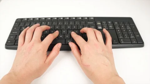 Isolated keyboard typing. Stock Footage 107289196