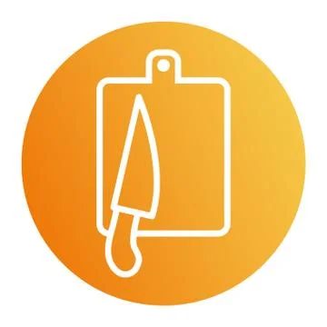 Isolated knife and table block style icon vector design Illustrazione stock