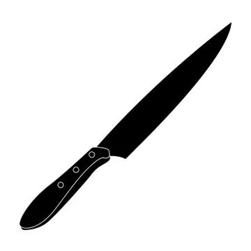 Isolated knife silhouette Illustrazione stock
