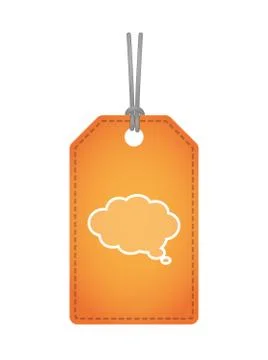 Isolated label icon with a comic cloud balloon Stockillustratie