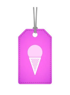 Isolated label icon with a cone ice cream Illustrazione stock