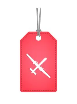 Isolated label icon with a war drone Stock Illustration