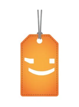 Isolated label with  a wink text face emoticon Stock Illustration