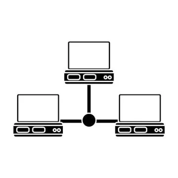 Isolated laptop and data base design Illustrazione stock