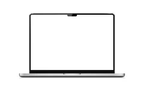 Isolated laptop with blank screen Stock Illustration