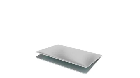 Isolated laptop with  blue screen, rotation and open Stock Footage 55247125