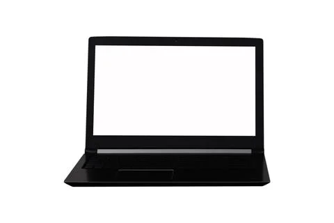 Isolated laptop with empty space on white background Stock Photos