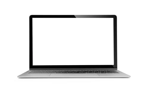 Isolated laptop with empty space on white background Stock Photos
