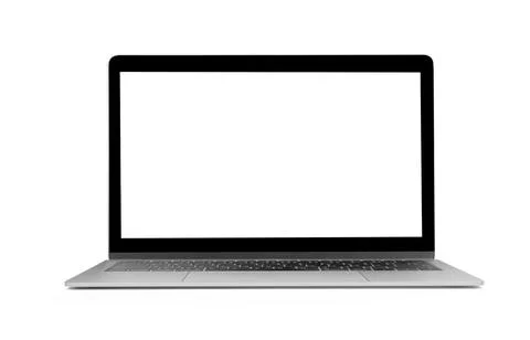 Isolated laptop with empty space on white background Stock Photos
