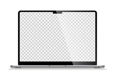 Isolated laptop mockup without background with blank screen. Stock royalty free Stock Illustration