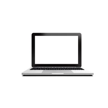Isolated laptop on white background. 3d rendering Stock Illustration