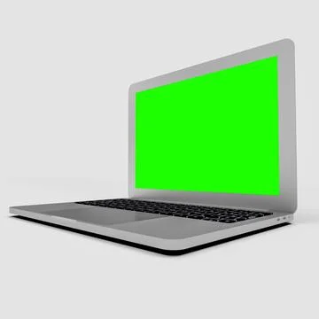 Isolated laptop on white background. 3d rendering イラスト素材