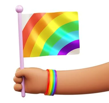 Isolated latin hand with a pride support flag on a white background for for.. Stock Photos