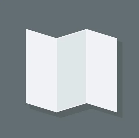Isolated Leaflet Blank Icon on Grey Background. Stock Illustration
