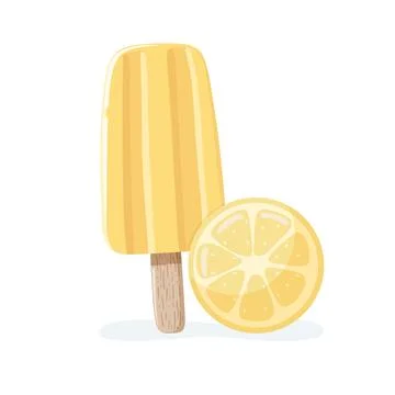 Isolated lemon ice pop summer vector illustration Stock Illustration