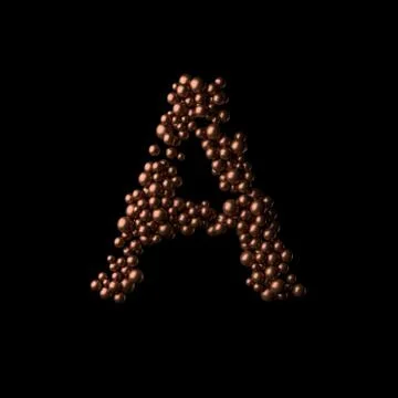 Isolated letter A on black background Stock Illustration