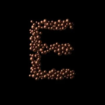 Isolated letter E on black background Stock Illustration
