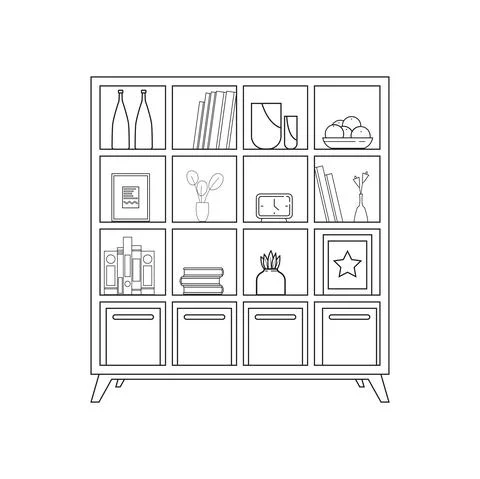 Isolated library books draw Stock Illustration