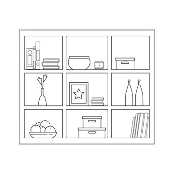 Isolated library books draw Illustrazione stock