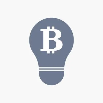 Isolated light bulb icon with a bit coin sign Ilustração Stock