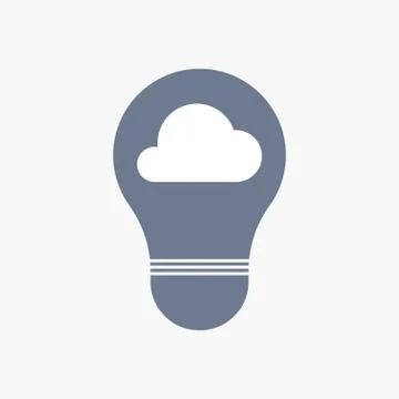 Isolated light bulb icon with a cloud Stock Illustration