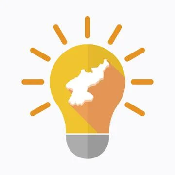 Isolated light bulb with  the map of North Korea Stock Illustration