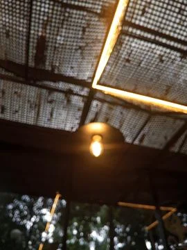 Isolated light shining in the cafe Stock Photos
