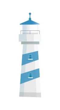 Isolated Lighthouse Icon Logo Object in Flat Vector Isolated on White Background Stock Illustration