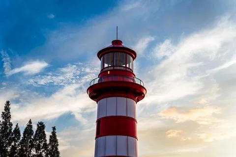 Isolated Lighthouse lighthouse sky clouds solitude tranquility Stock Photos