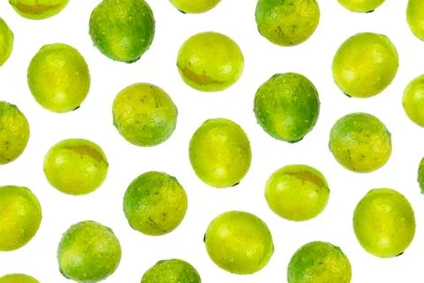 Isolated lime pattern or wallpaper on white background Fotos Stock