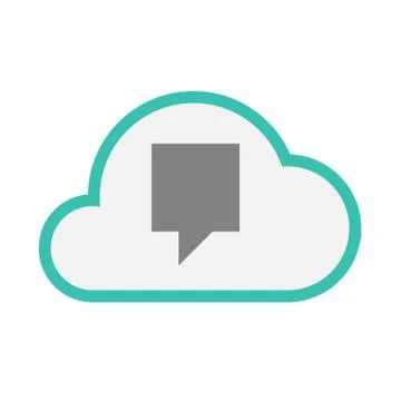 Isolated line art   cloud icon with a tooltip Stock Illustration