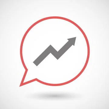 Isolated line art comic balloon with a graph Stock Illustration