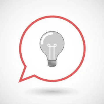 Isolated line art comic balloon with a light bulb Stock Illustration