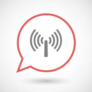 Isolated line art comic balloon with an antenna Stock Illustration