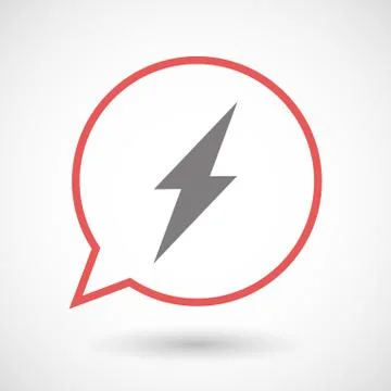 Isolated line art comic balloon with a lightning Stock Illustration