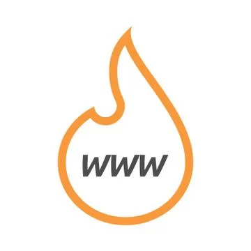 Isolated  line art flame with    the text WWW Stock Illustration