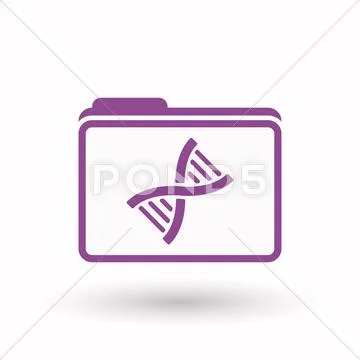Isolated line art folder icon with a DNA sign: Royalty Free #66340026