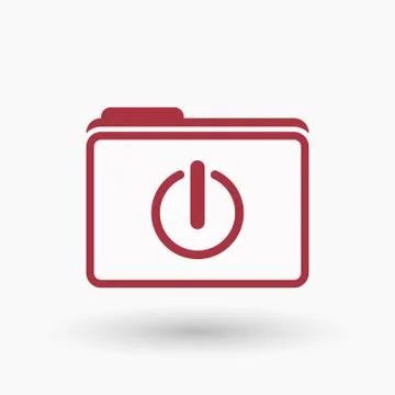 Isolated  line art  folder icon with an off button Illustrazione stock